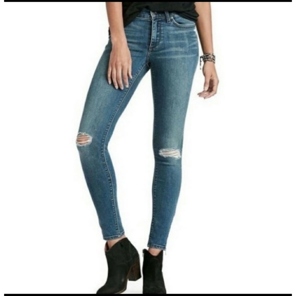 Lucky Brand Brooke legging jean ankle zip Medium wash Size 8